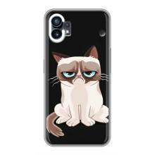 Чехол с принтом для Nothing Phone 1 (AlphaPrint) Модные коты (Грустный кот)