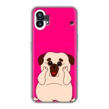 Чехол (ТПУ) Милые собачки для Nothing Phone 1 – Веселый Мопсик