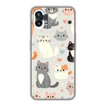 Чехол с рисунком кот на Nothing Phone 1 – Коллаж котов