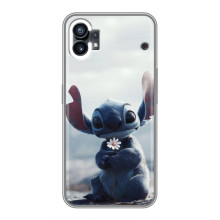 Чехол с рисунком Стич для Nothing Phone 1 – Стич с цветочком