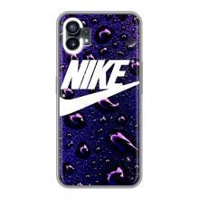 Чехол с логотипом Найк на Nothing Phone 1 (Найк на фиолетовом)