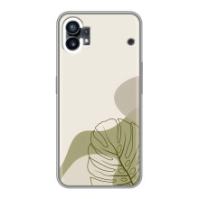 Силиконовый чехол с принтом в цветах на Nothing Phone 1 (Монстера зелёная)