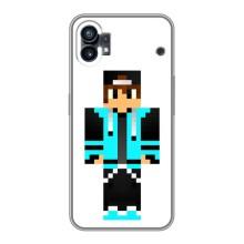 Чехлы для Nothing Phone 1 (Персонажи Майн Крафт) – Мальчик в голубом