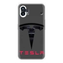 Силиконовый бампер с картинкой машины на Nothing Phone 1 – Logo TESLA