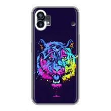 Силіконовий бампер з картинкою звірів для Nothing Phone 1 (Тигр-Арт)
