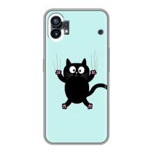 Силіконовий чохол з котиком для Nothing Phone 1 – Падаючий кіт
