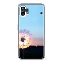 Силиконовый Чехол с одуванчиками на Nothing Phone 1 – Закат с одуванчиком