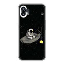 Силіконовый Чохол з принтом "Космонавти" на Nothing Phone 1 – Космонавт на рибалці