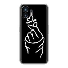 Чохол (Знак сердечка) для Nothing Phone 2 – Сердечко на чорному