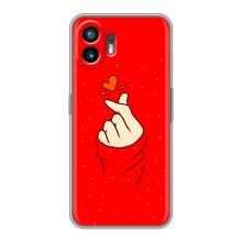 Чохол (Знак сердечка) для Nothing Phone 2 – Сердечко на червоному