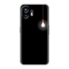 Чехол с картинками на черном фоне для Nothing Phone 2 – Лампочка