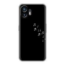 Чехол с картинками на черном фоне для Nothing Phone 2 – Ноты
