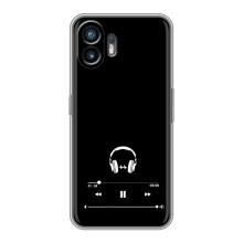 Чехол с картинками на черном фоне для Nothing Phone 2 – Плеер