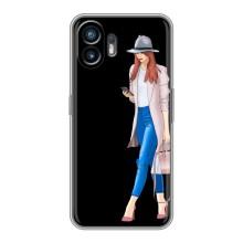 Чехол с картинкой Модные Девчонки Nothing Phone 2 – Девушка со смартфоном