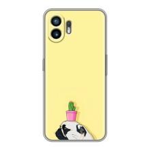 Бампер для Nothing Phone 2 с картинкой "Песики" – Кактус на голове