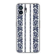Силиконовый Чехол на Nothing Phone 2 с картинкой Вышиванки – Синяя вышиванка