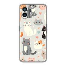 Чехол с рисунком кот на Nothing Phone 2 – Коллаж котов