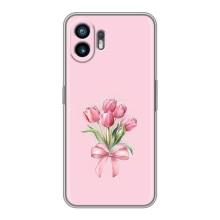 Чехол с розовым рисунком для Nothing Phone 2 – Букет цветов