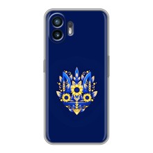 Чехол с украинским гербом на Nothing Phone 2 – Цветочный герб
