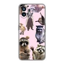 Силиконовый Чехол с Енотами на Nothing Phone 2 – Смешные Еноты
