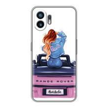Силиконовый Чехол на Nothing Phone 2 с картинкой Стильных Девушек – Девушка на машине