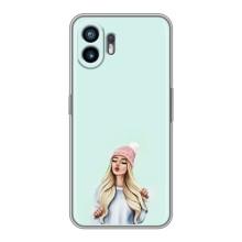 Силиконовый Чехол на Nothing Phone 2 с картинкой Стильных Девушек – В шапке
