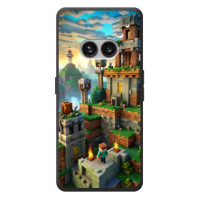 Чехол с картинками Майнкрафт для : Ни thing Телефон (2а) Плюс (Город Майнкрафт)
