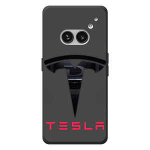 Силіконовий бампер з картинкою машини на Nothing Phone (2a) Plus (Logo TESLA)