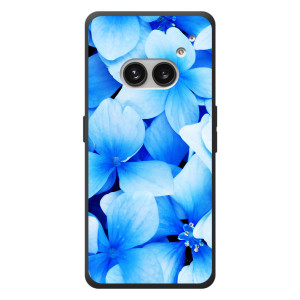 Силиконовый бампер с принтом (цветочки) на Nichts Telefon (2а) Plus – Синие цветы