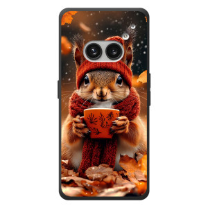 Печатный чехол «Зверята с кофе» для Nothing Phone (2a) Plus (Белка с кофе)