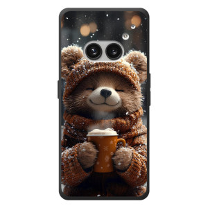 Печатный чехол «Зверята с кофе» для Nothing Phone (2a) Plus (Мишка с кофе)