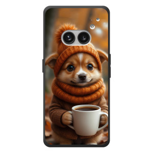Печатный чехол «Зверята с кофе» для Nothing Phone (2a) Plus (Песик с кофе)