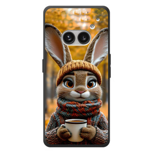 Печатный чехол «Зверята с кофе» для Nothing Phone (2a) Plus (Зайчик с кофе)