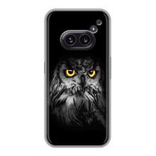 Чехлы с принтом СОВЫ для Nothing Phone 2a – Сова на чёрном