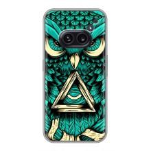 Чехлы с принтом СОВЫ для Nothing Phone 2a – Зеленая сова