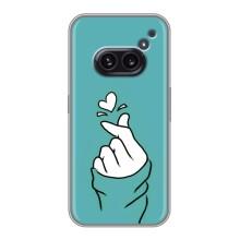 Чехлы (Знак сердечка) на Nothing Phone 2a – Сердечко на бирюзовом
