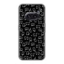 Чехол на тематику: Коты для Nothing Phone 2a – Котики на черном