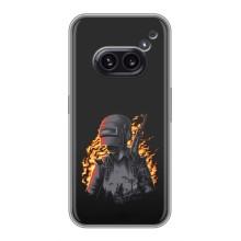 Силиконовый чехол с картинкой "Герой Pubg" на Nothing Phone 2a – В огне