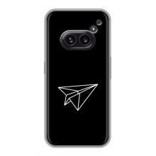Чехол с картинками на черном фоне для Nothing Phone 2a – Самолетик