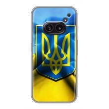 Чехол с картинкой (Патриотический ГЕРБ) на Nothing Phone 2a (Герб и Флаг Украины)