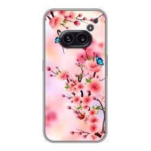 Чохол з картинкою Сакури на Nothing Phone 2a – Метелики на сакурі