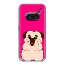 Чехол (ТПУ) Милые собачки для Nothing Phone 2a – Веселый Мопсик