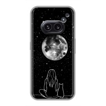 Чехол с рисунком кот на Nothing Phone 2a (Девушка с котом)