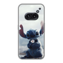 Чехол с рисунком Стич для Nothing Phone 2a – Стич с цветочком