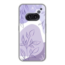 Силиконовый чехол с принтом в цветах на Nothing Phone 2a – Фиолетовый дизайн