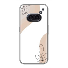 Силиконовый чехол с принтом в цветах на Nothing Phone 2a – Нюдовый дизайн