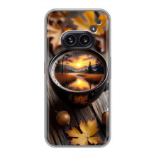 Чехол с уникальным дизайном «Осень с кофе» для Nothing Phone 2a – Тёмный кофе
