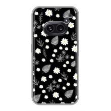 Чехлы с тематикой "ЦВЕТЫ" на Nothing Phone 2a (цветение на чорном)
