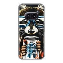 Силиконовый Чехол с Енотами на Nothing Phone 2a – Енот в очках