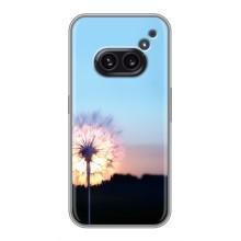 Силиконовый Чехол с одуванчиками на Nothing Phone 2a – Закат с одуванчиком